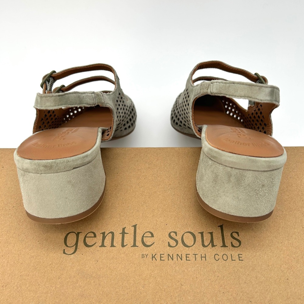 Mary Jane Pumps Gentle Souls by Kenneth Cole Gigi Womens Size 9.5 Sage Suede NEW - Picture 4 of 7